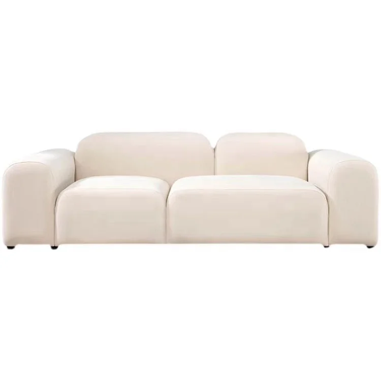 

Modern Italian Minimalism Design Living Room Furniture Free Combination Modular White Velvet Fabric Sofa