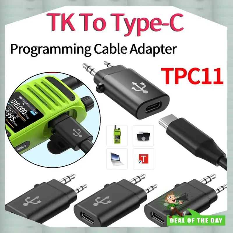 24-Hour Delivery TPC11 TYPE-C Intercom Programming Adapter TK To Type-C Cable Adapter Lightweight Walkie Talkie Accessories
