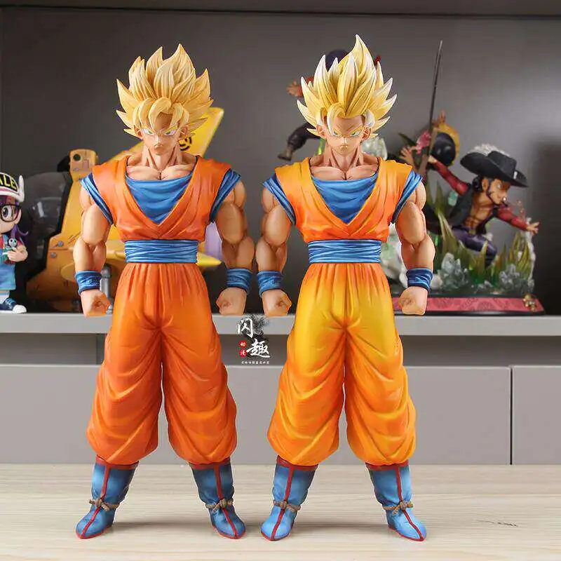 Figura de Goku Super Saiyan de JTStudio, Dragon Ball Super Saiyan 1 2, Estatua de Anime Coleccionable, Decoración de Escritorio para Otakus y Fans del Anime