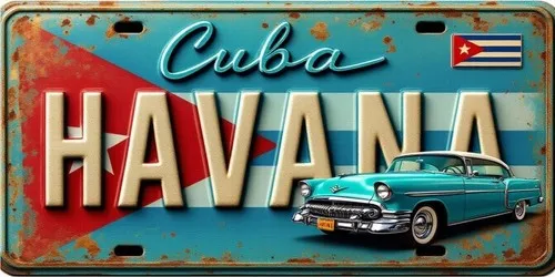 Винтажный номерной знак Havana Cuba Weathered — выберите несколько стилей!