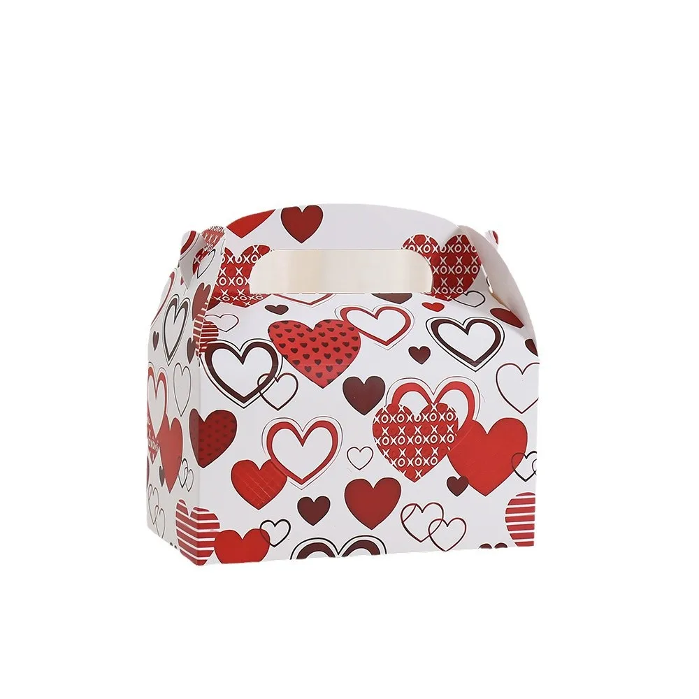 24pcs Valentine's Day Gift Cookies Box Packaging Cake Hand-held Cardboard Boxes Set Party Decorations Wedding Favors for Guests