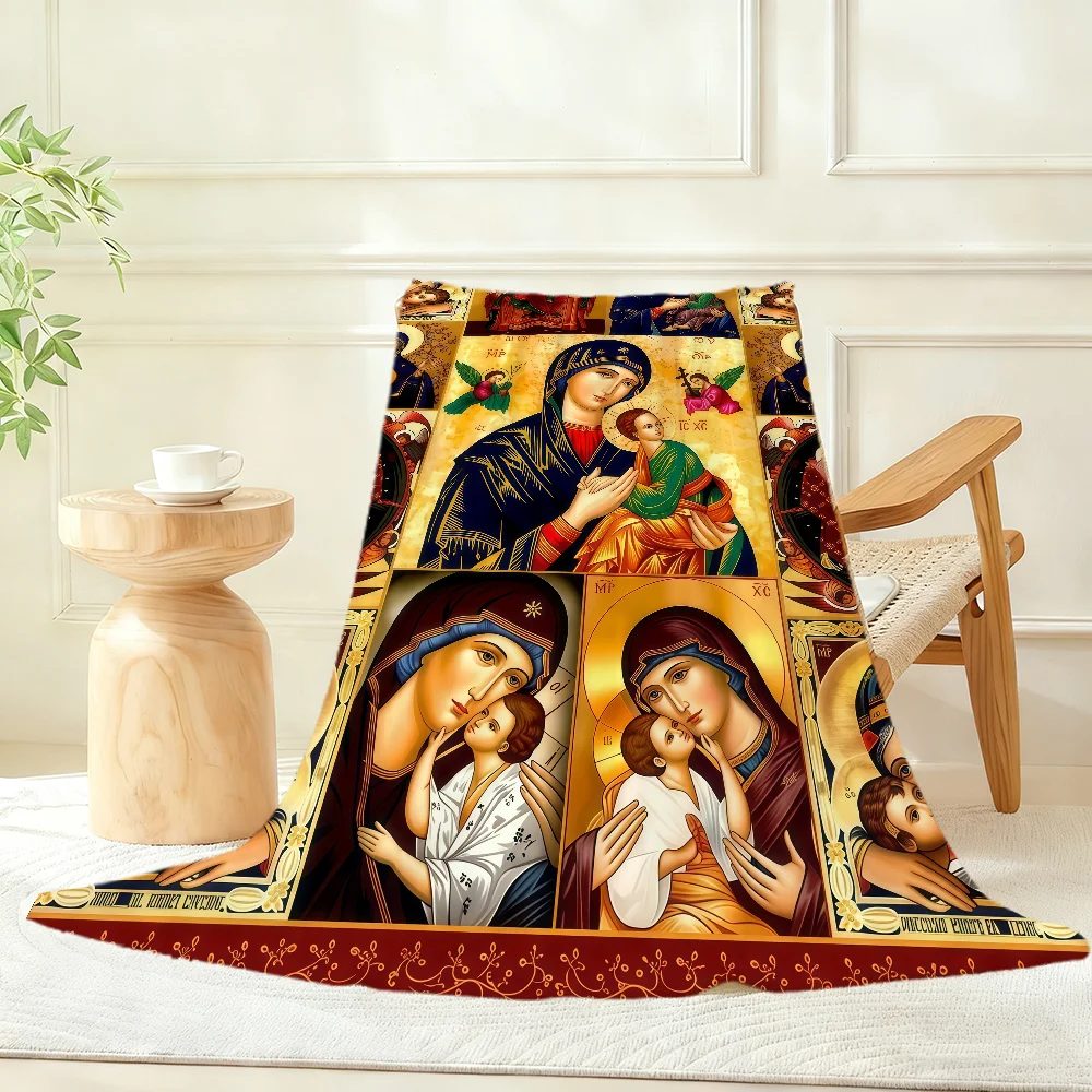 Virgin M-Mary Art Blanket Throw Super Cosy Plush Living Room Sofa Couch Childish Birthday Gifts