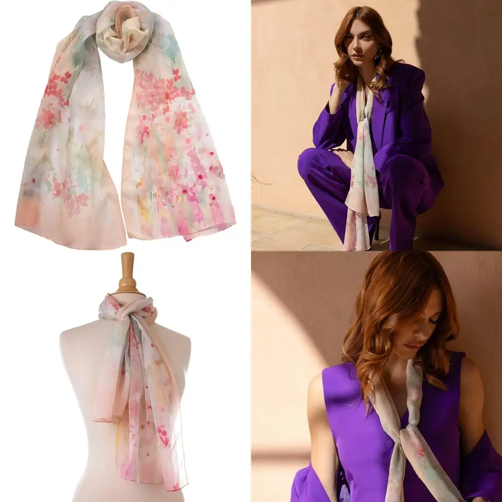 

100% Silk Italian-Made Fashion Long Scarves for Women - Luxurious Style & Comfort