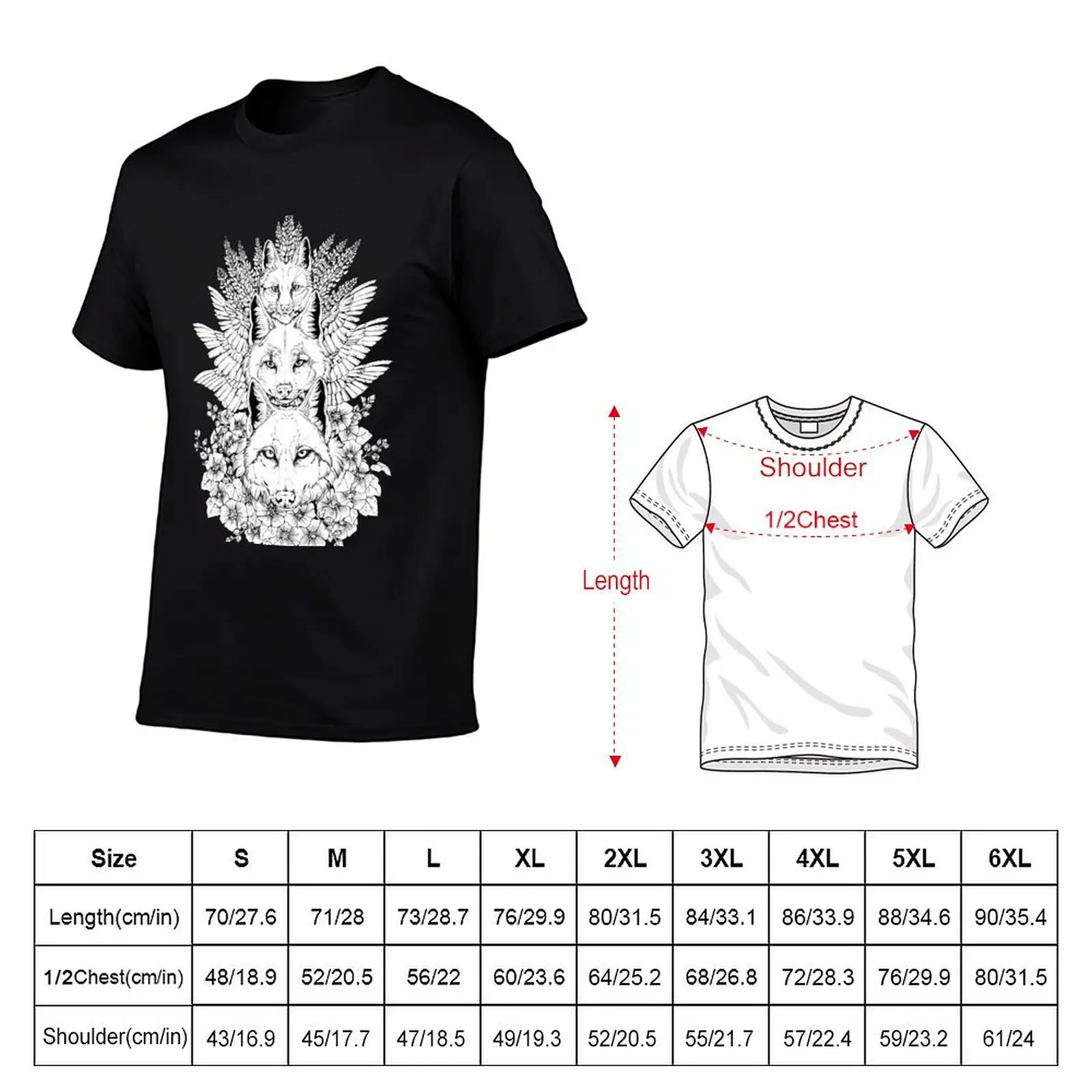 Heraldry Canidae - Black and White T-Shirt Plus Size Lightweight Top