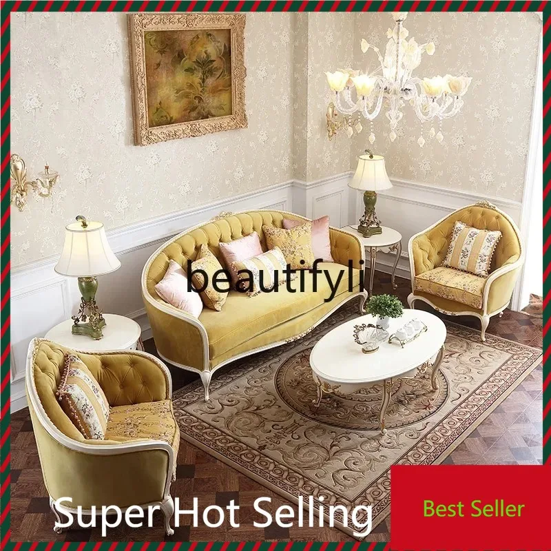 

G80 French furniture European fabric sofa luxury large sofa complete