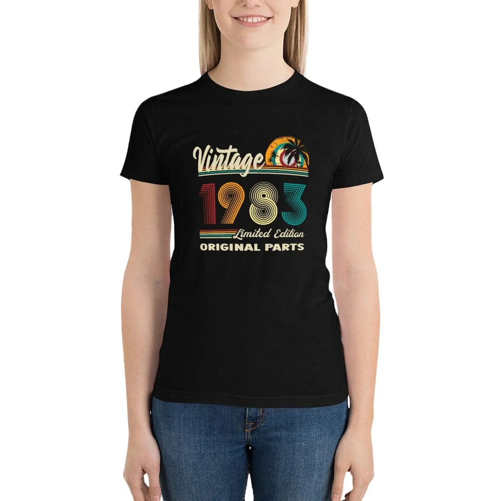 Vintage 1983 Birthday T-Shirt cute clothes summer tops female funny Top Women