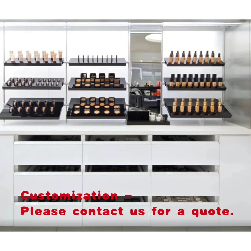 

custom.High Quality Cosmetic Display Cabinets LED Lighting Easy Clean Minimalist Design Customizable Storage Retail Stores C