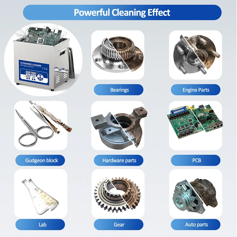منظف بالموجات فوق الصوتية بسعة كبيرة 30 لترًا 800 وات مع ترددات 40/80/120/170 كيلو هرتز للمختبرات وأشباه الموصلات والعيادات