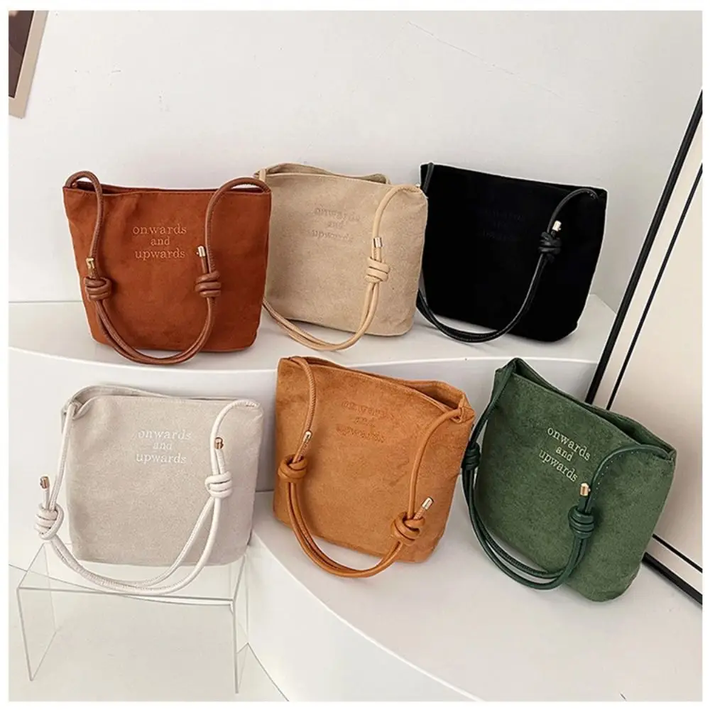 

Повседневная замшевая сумка через плечо, разноцветная, вместительная сумка-ведро, легкая сумка для ежедневного образа, осень-зима