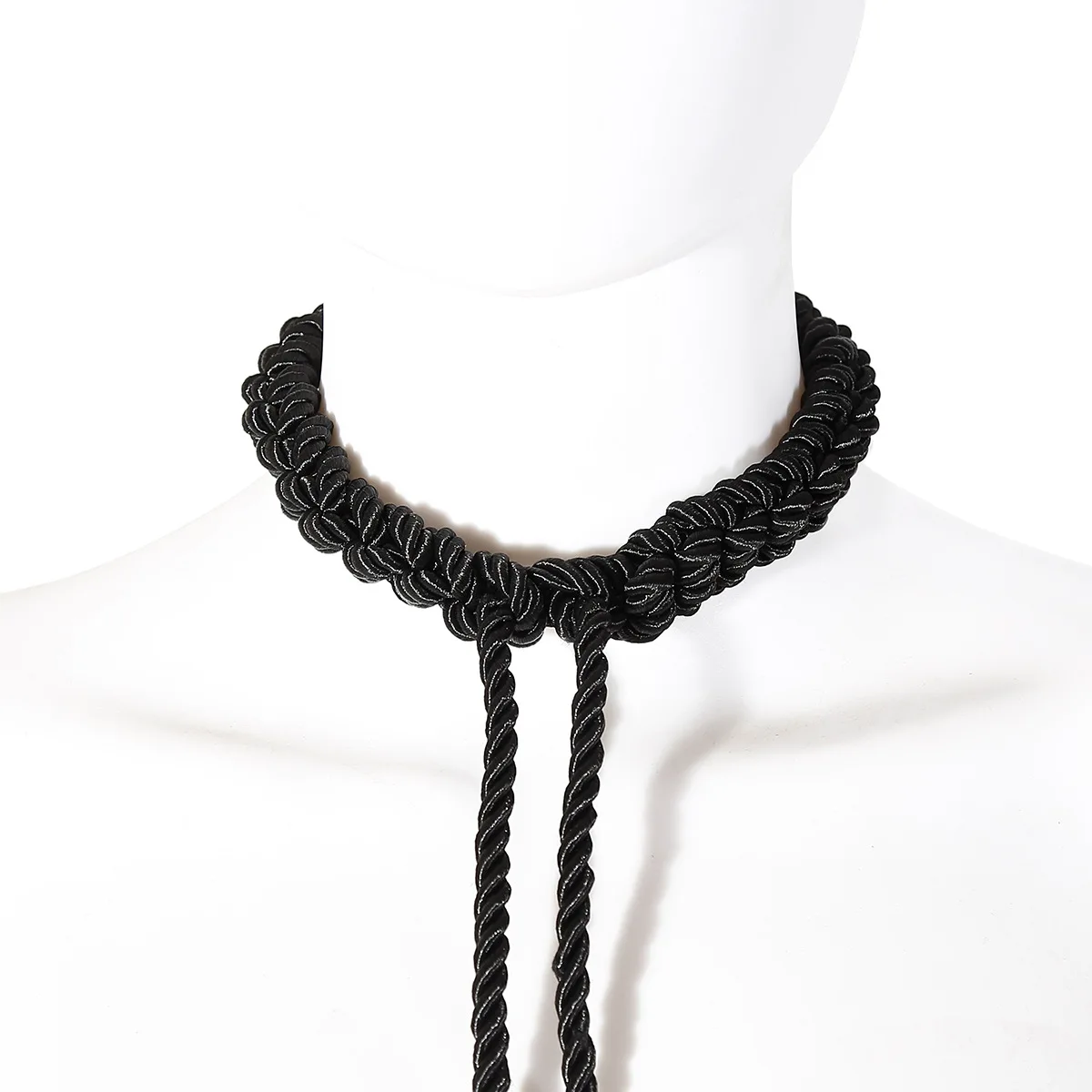 Bondage Rope Braided Simple Collar With Long Tow Rope BDSM Collar Cotton Rope Collar Multifunctional Gaming Accessories