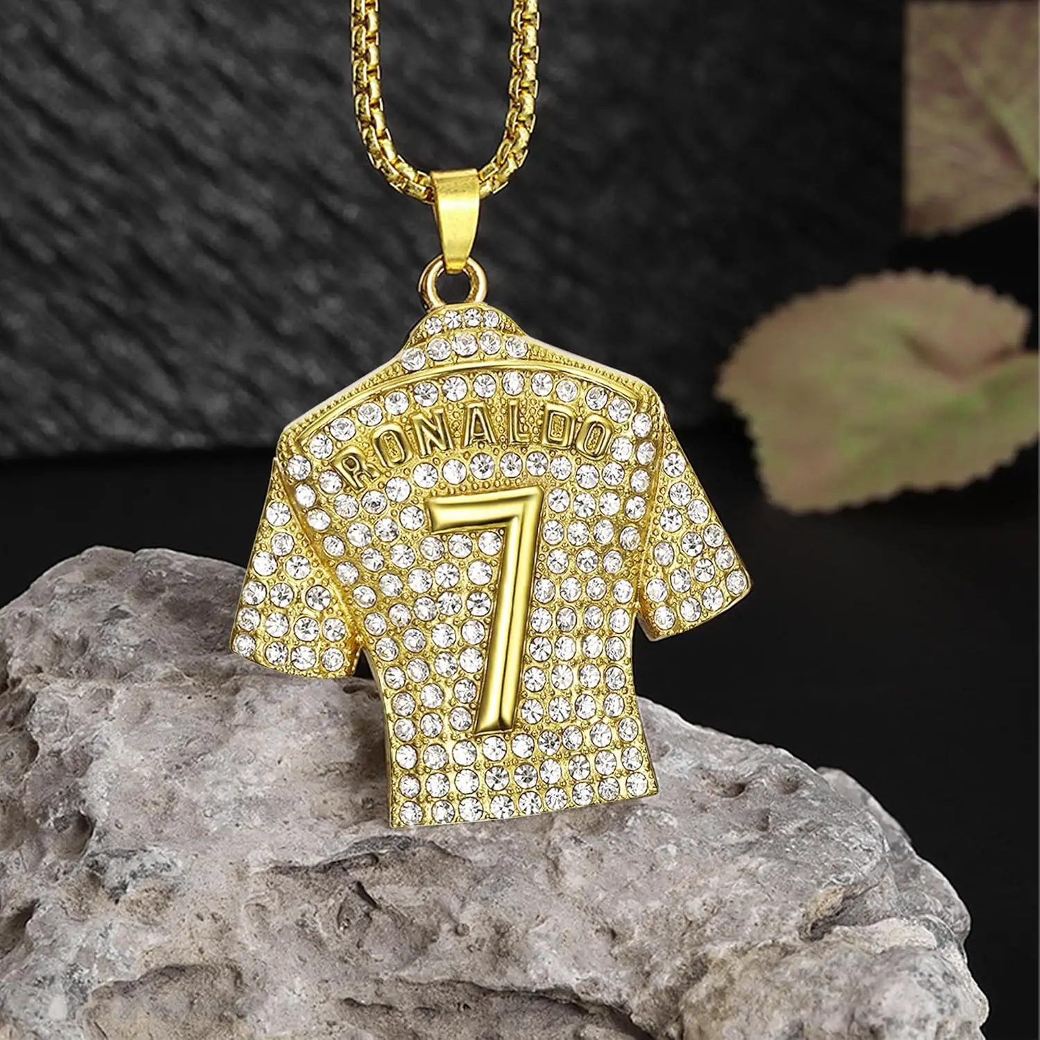 Kalung Liontin Jersey Sepak Bola Nomor 7, Kalung Bola Jersey Sepak Bola Nomor 7 Bahan Titanium Steel, Kalung Bintang Sepak Bola Nomor 7