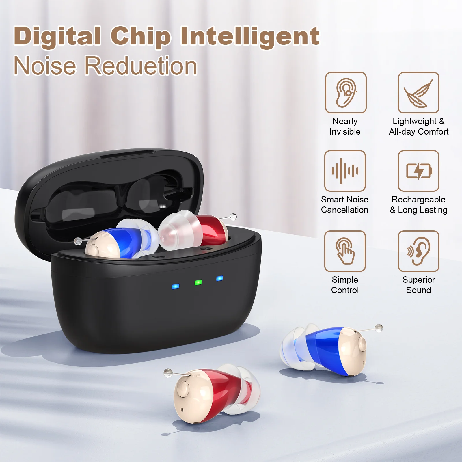 미니 충전식 이어폰, 성인용 헤드폰, 자기 충전 박스가 - Earbuds Charging Case 리뷰 및 가격