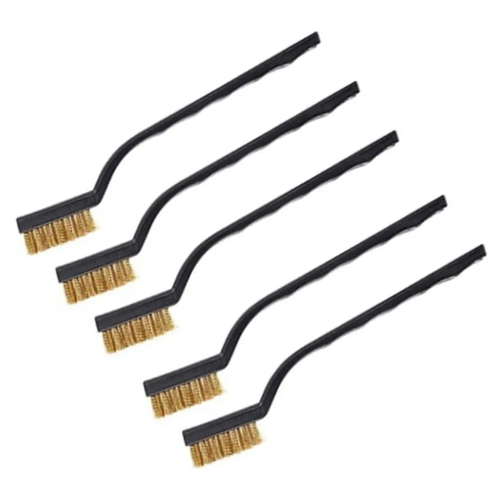 5Pcs 15cm Remove Rust Brush Brass Cleaning Polishing Metal Brushes Brass Wire Steel Wire Nylon Brush Clean Tools Home Kits