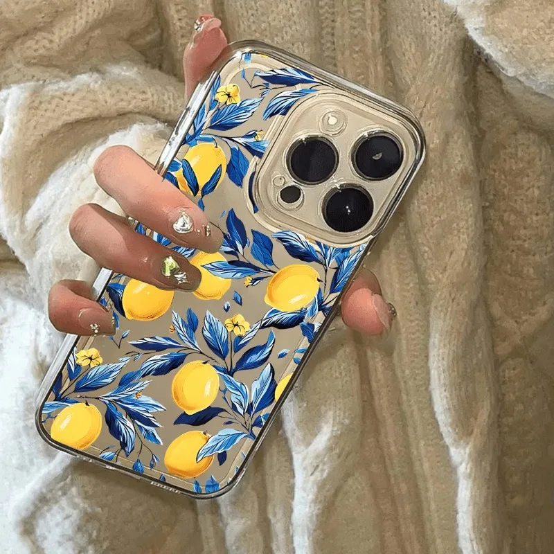 

Summer Fresh Fruit Lemon Phone Case For iPhone 16 15 14 13 12 11 Pro Max Mini X XS SE 7 8 Plus 16E Shockproof Transparent Cover