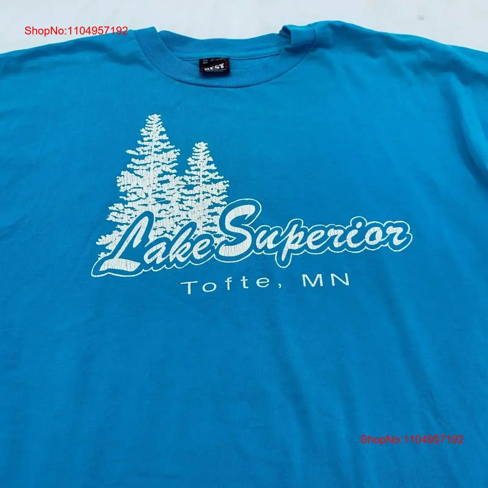 

Винтажная футболка 90-х LAKE SUPERIOR TOFTE MINNESOTA L XL, деревья, природа, винтажный стираный топ для повседневной носки, дышащая мода