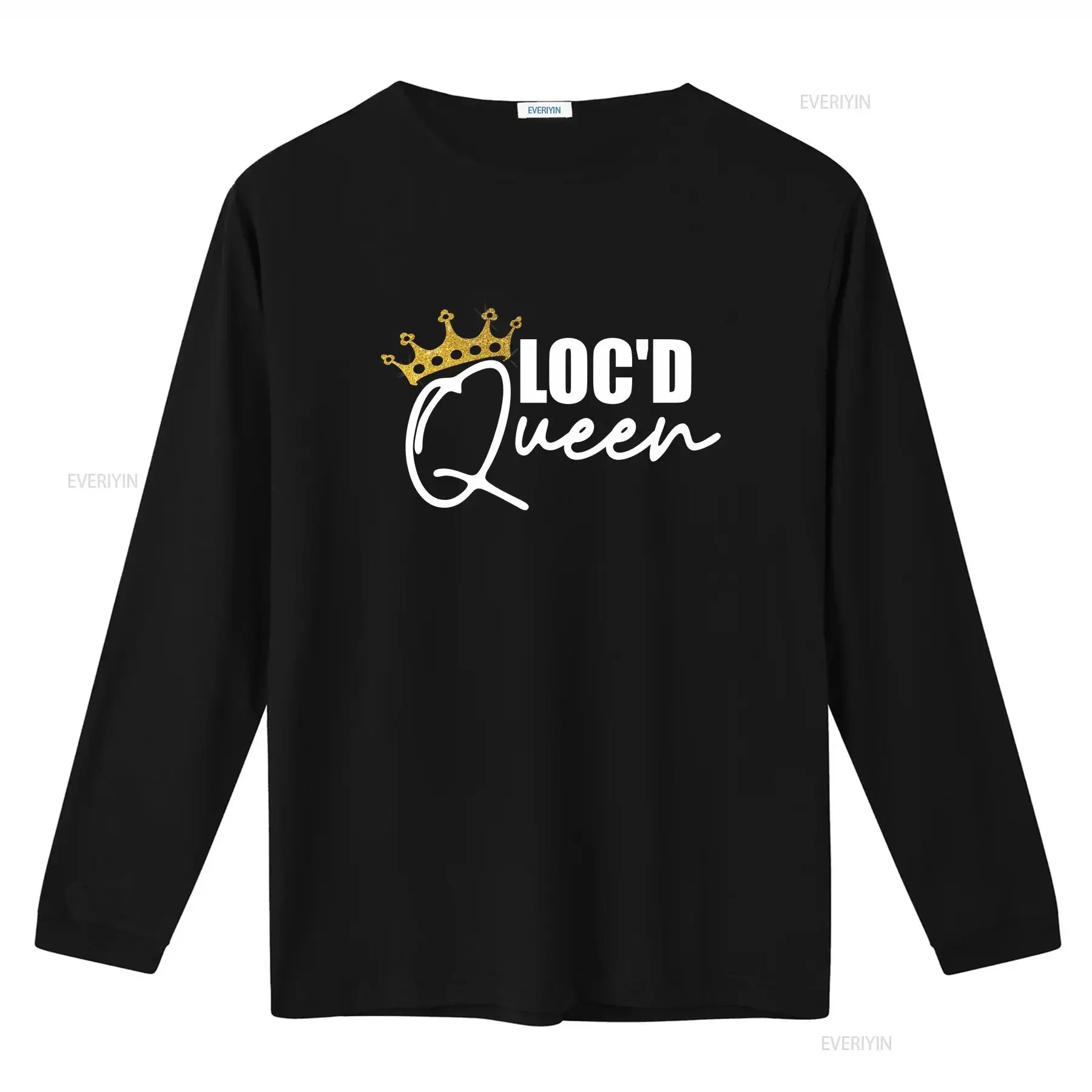 تي شيرت Loc'd Queen مبيض Loc Love ملابس الشارع الهيب هوب مقاس الموضة للرجال والنساء عتيق مغسول مريح قليلاً