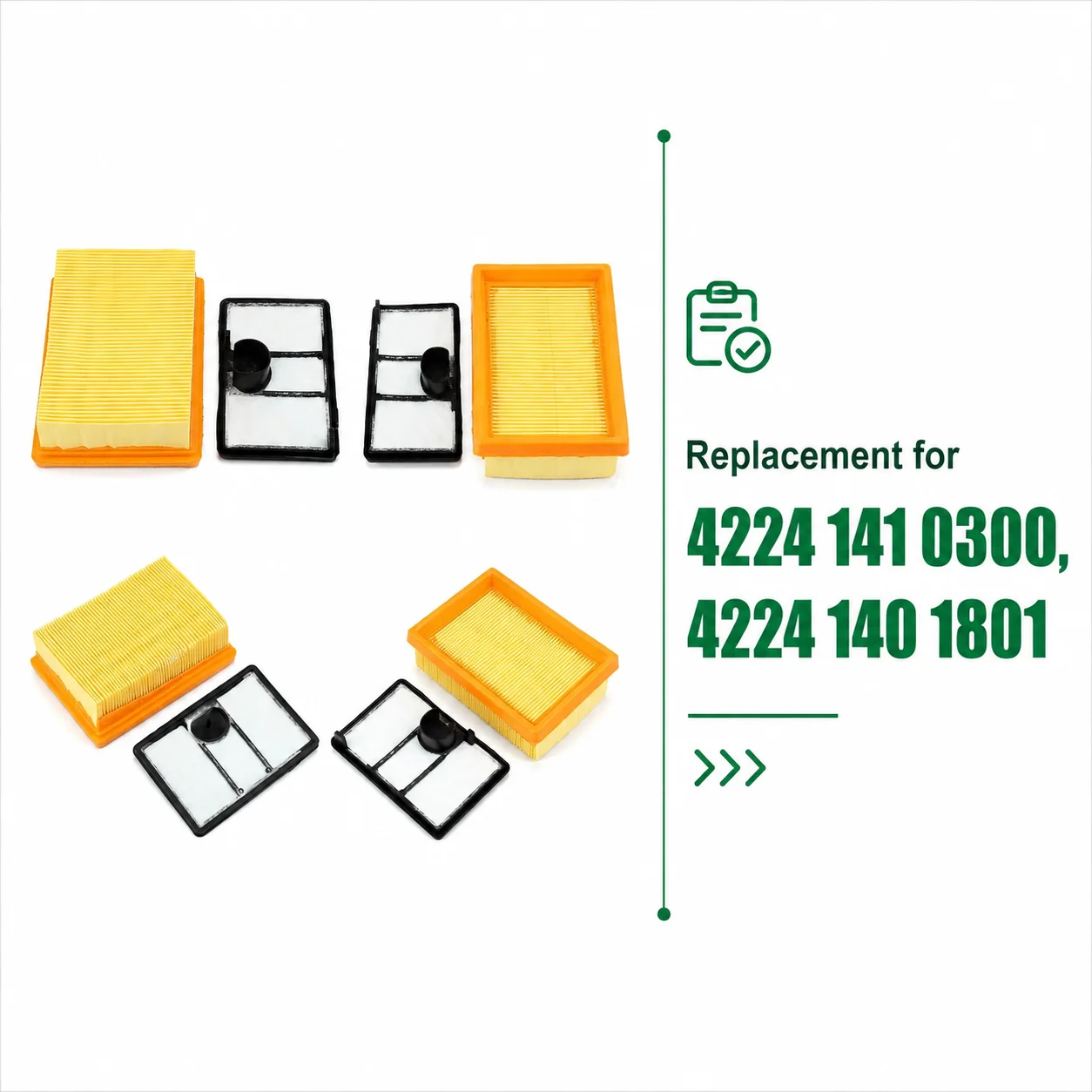 Air Filter Replacement for Stihl TS700 TS800 Cutquik, 2 Pack Kit with Outer & Inner Filters, OEM 4224 141 0300 & 4224 140 1801