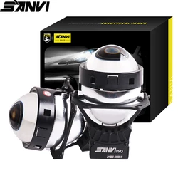 Sanvi-proyector LED A8Pro para coche, faro delantero con lente de 3 pulgadas, 5500K, 50w, accesorios de luz