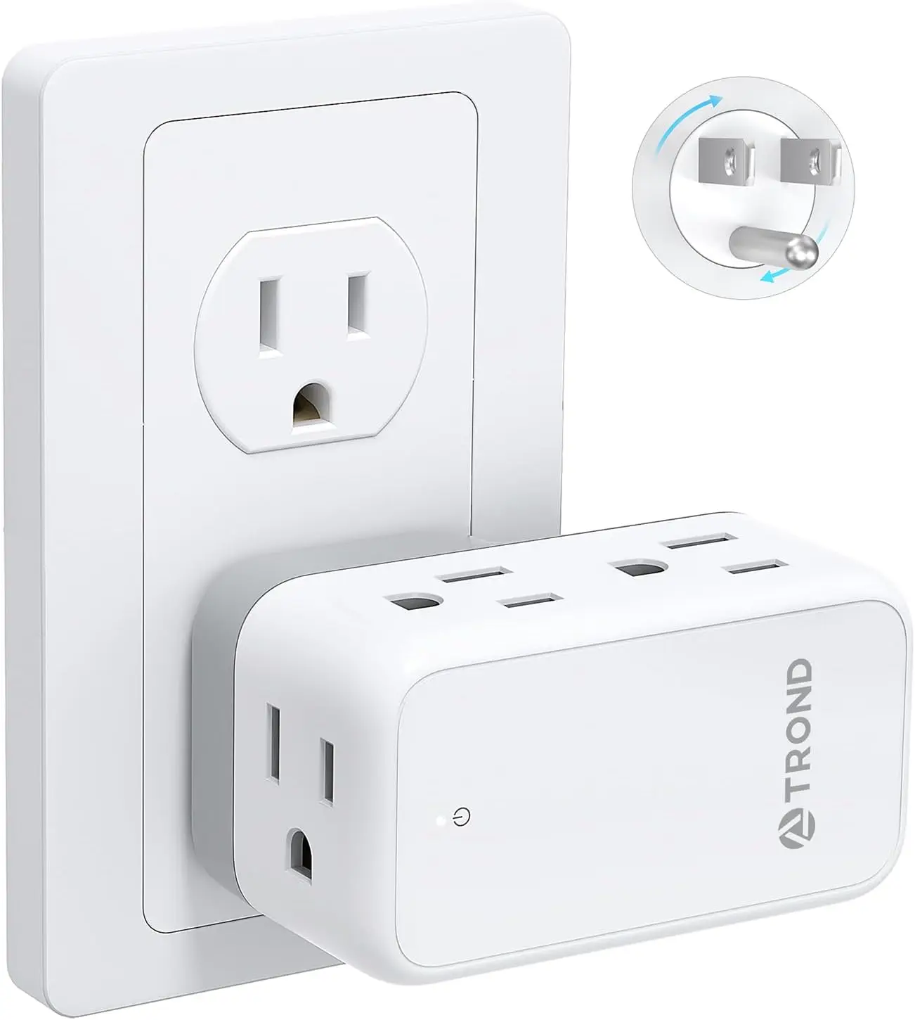 

Удлинитель-разветвитель с вращающимся на 360° штекером, 6 розеток переменного тока, адаптер для подключения нескольких устройств одновременно, для дома, офиса, путешествий