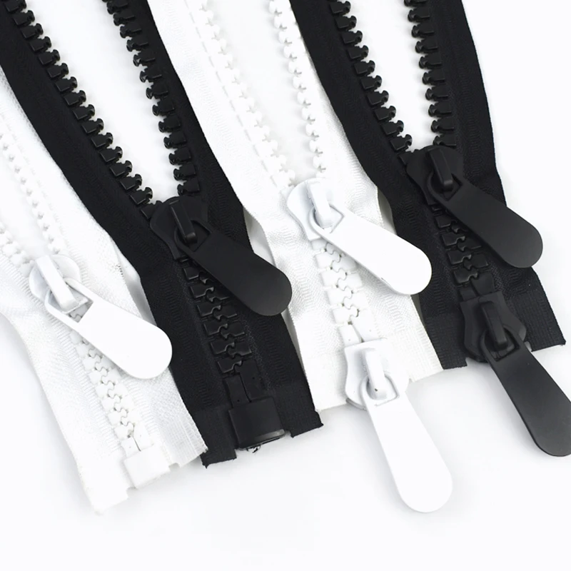 

1Pc 20# Meetee 70-150cm Large Resin Zipper Open-End Zips Double Single Slider Ziper for Tent Coats Zippers Garment Accessories