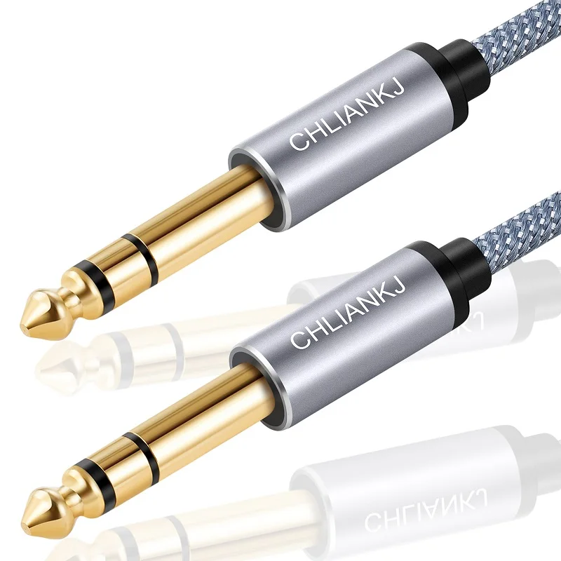 SHULIANCABLE 6,35mm Gitarren-Audiokabel, Nylon-Ummanteltes 6,35mm zu 6,35mm Klinkenkabel für E-Gitarre, Keyboards, etc. – Detail 5