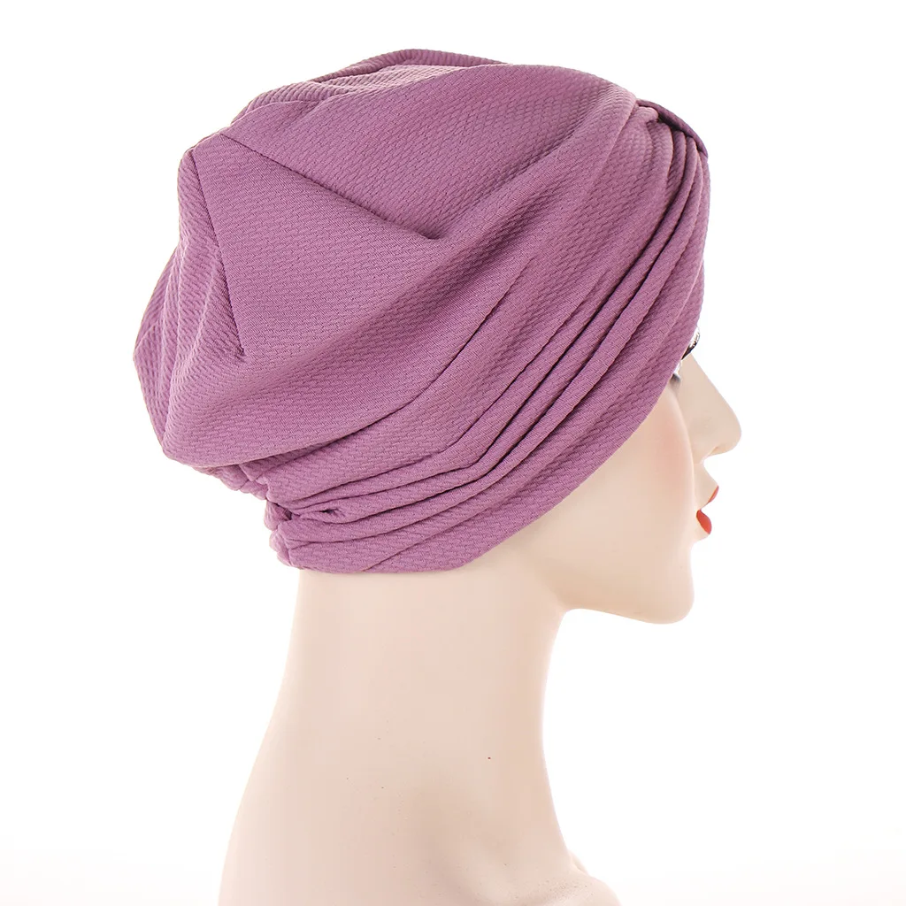 Muslim atada turbante gorro para mulher cor sólida hijab caps envoltório árabe hijab femme islâmico headscarf chapéu cabeça envoltório