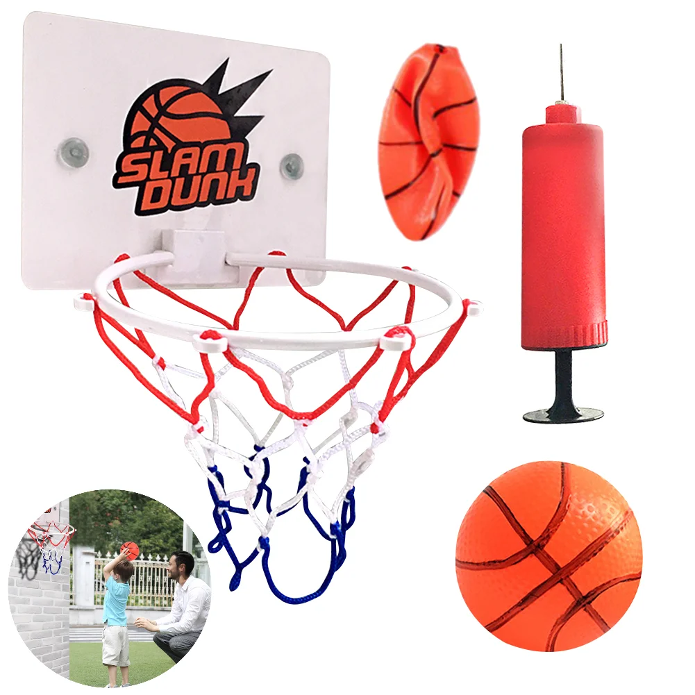 Mini Basketball Hoop Set Portable Basketball Hoop with 1 Ball and 1 Inflatable Pump Basketball Set for Kids Youth Adult Player