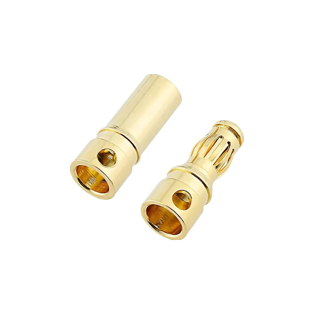 Connecteur banane en forme de balle dorée de 3.5mm, avec Tube thermorétractable, pour moteur de batterie RC ESC, 20 paires, 40 pièces