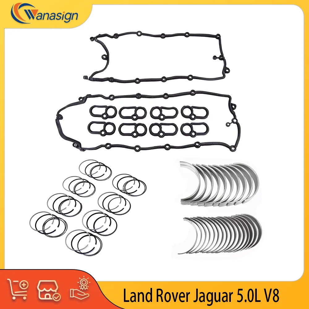 

AUTO ENGINE PARTS Valve cover gasket Engine bearing Piston Ring Set For Land Rover Jaguar 5.0L V8 508PS AJ133 508PN 2009-2024