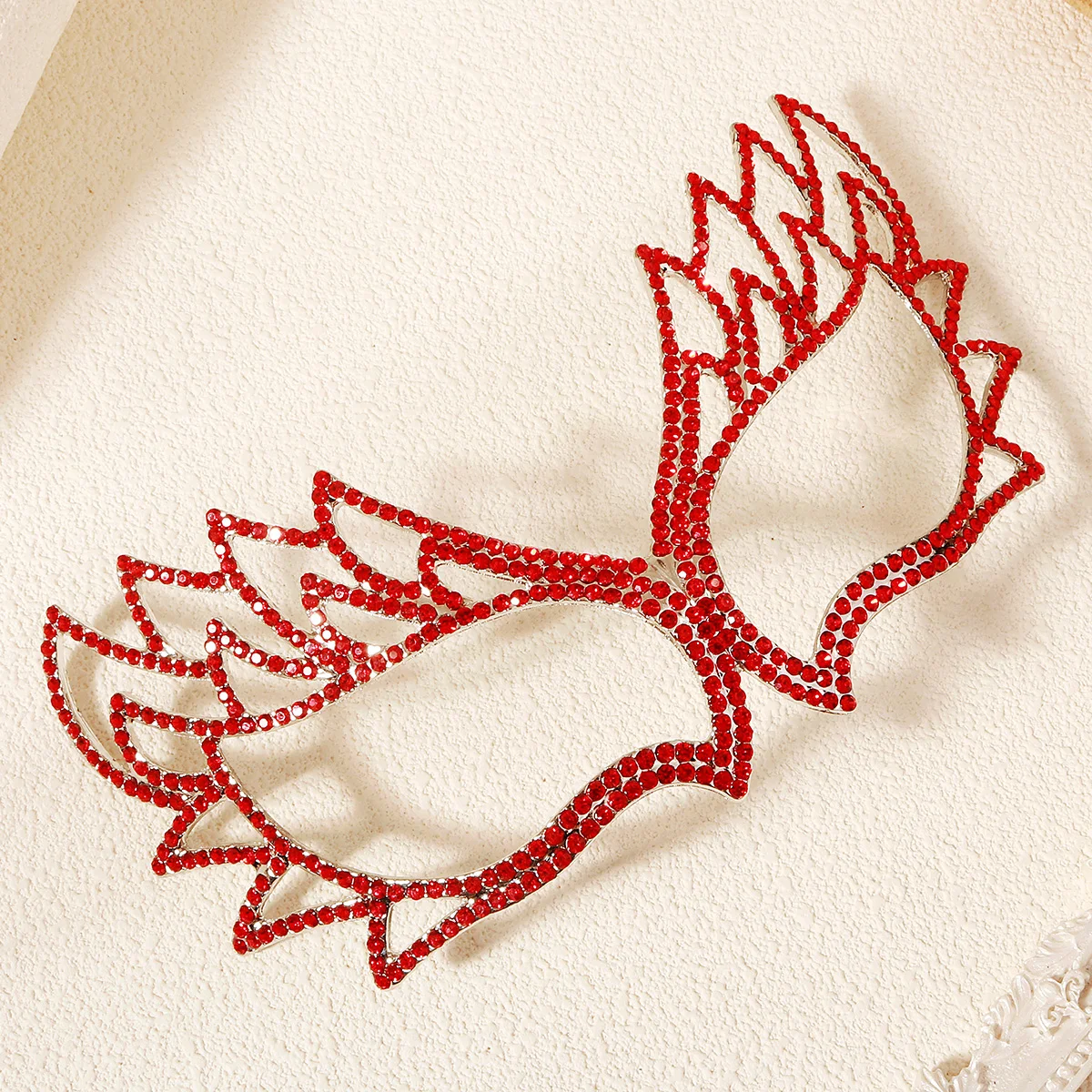 قناع كلاسيكي من سبيكة حمراء، قناع عين معدني على شكل بومة الهالوين على الطراز القوطي، إكسسوارات نسائية لحفلات الأعياد كهدية