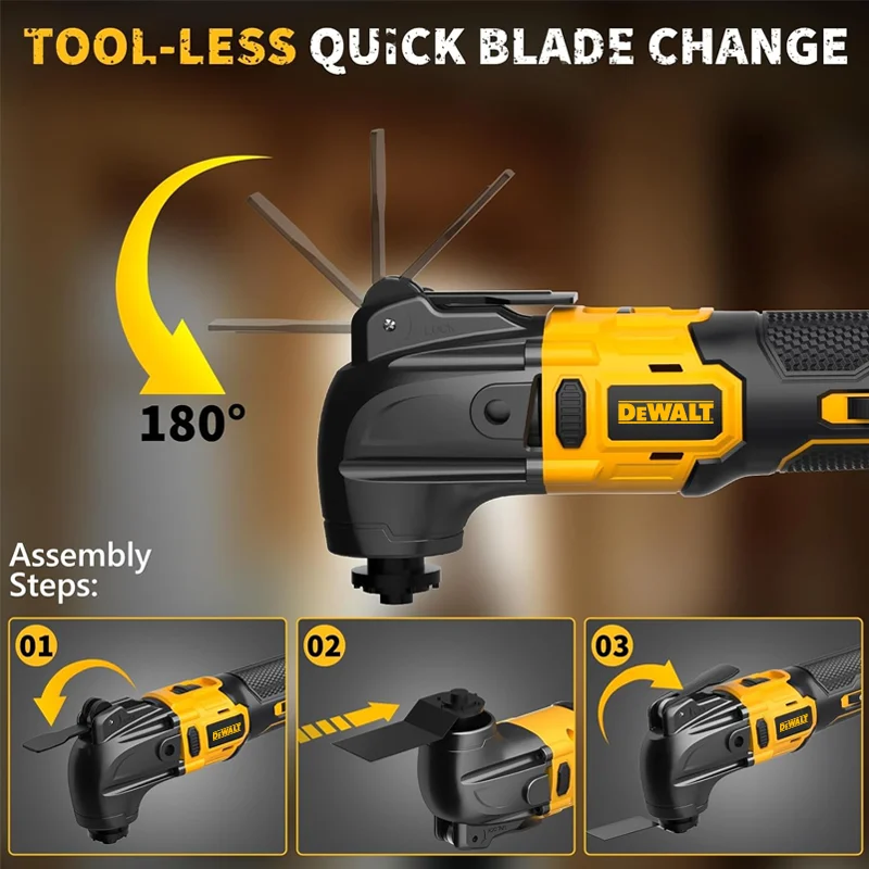 Dewalt 22000 RPM Quick Release Oscillerend Gereedschap Borstelloos Multifunctioneel Gereedschap Vernieuwer Elektrische trimmer Compatibel voor Dewalt