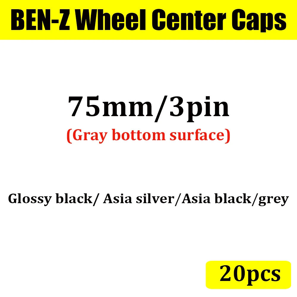 20Pcs 75mm Glossy black Car Wheel Center caps badge For C207 C218 A207 C117 CLA CLS E Class W212 S212 X166 W176 WGlC GLK GLS B C