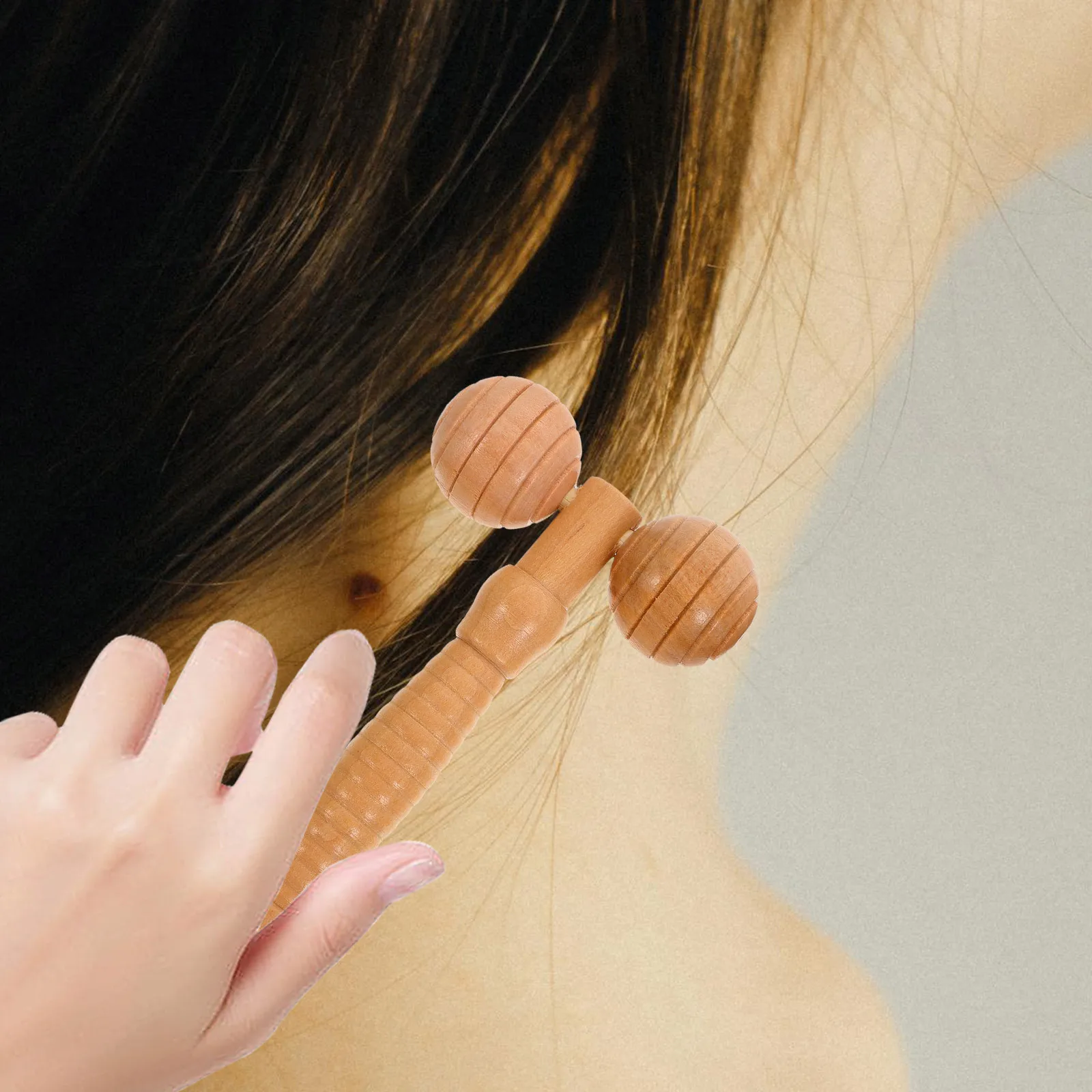 

2 шт., массажер из натурального дерева, роликовый, удобный для переноски, изысканное мастерство, безопасный, удобный домашний массажер для путешествий