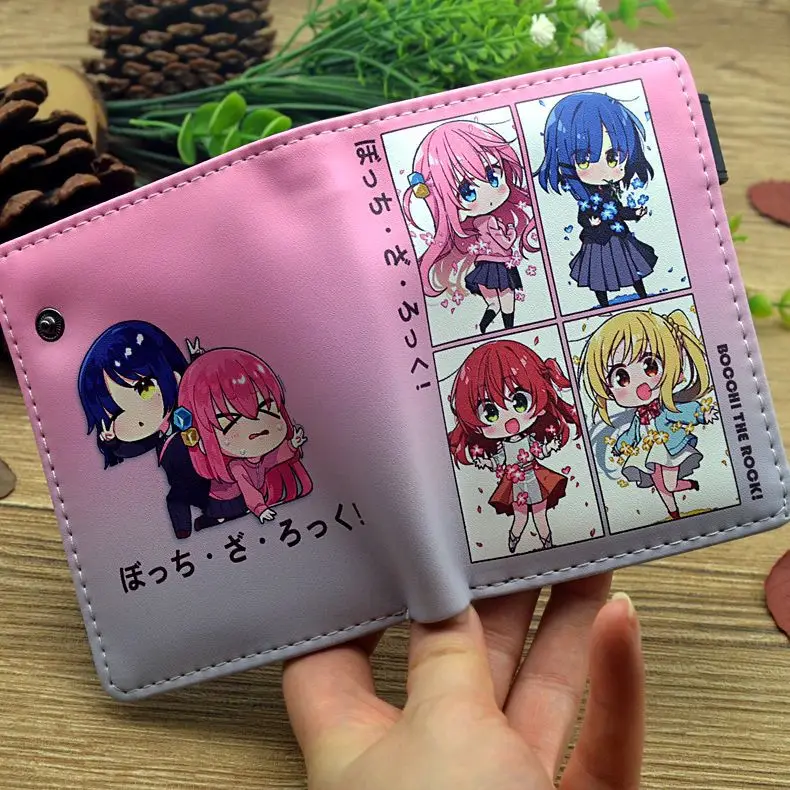 Anime Bocchi The Rock Gotoh Hitori Kurze Geldbörsen Niedliche Ijichi Nijika Geldbörse mit Münzfach – Detail 7