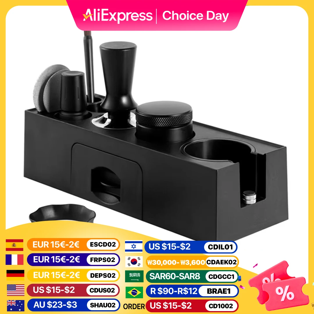 

51-58mm ABS Coffee Portafilters Holder Coffee Filter Rack Espresso Tamper Mat Stand Cafe Tools Coffee Accessories for Barista