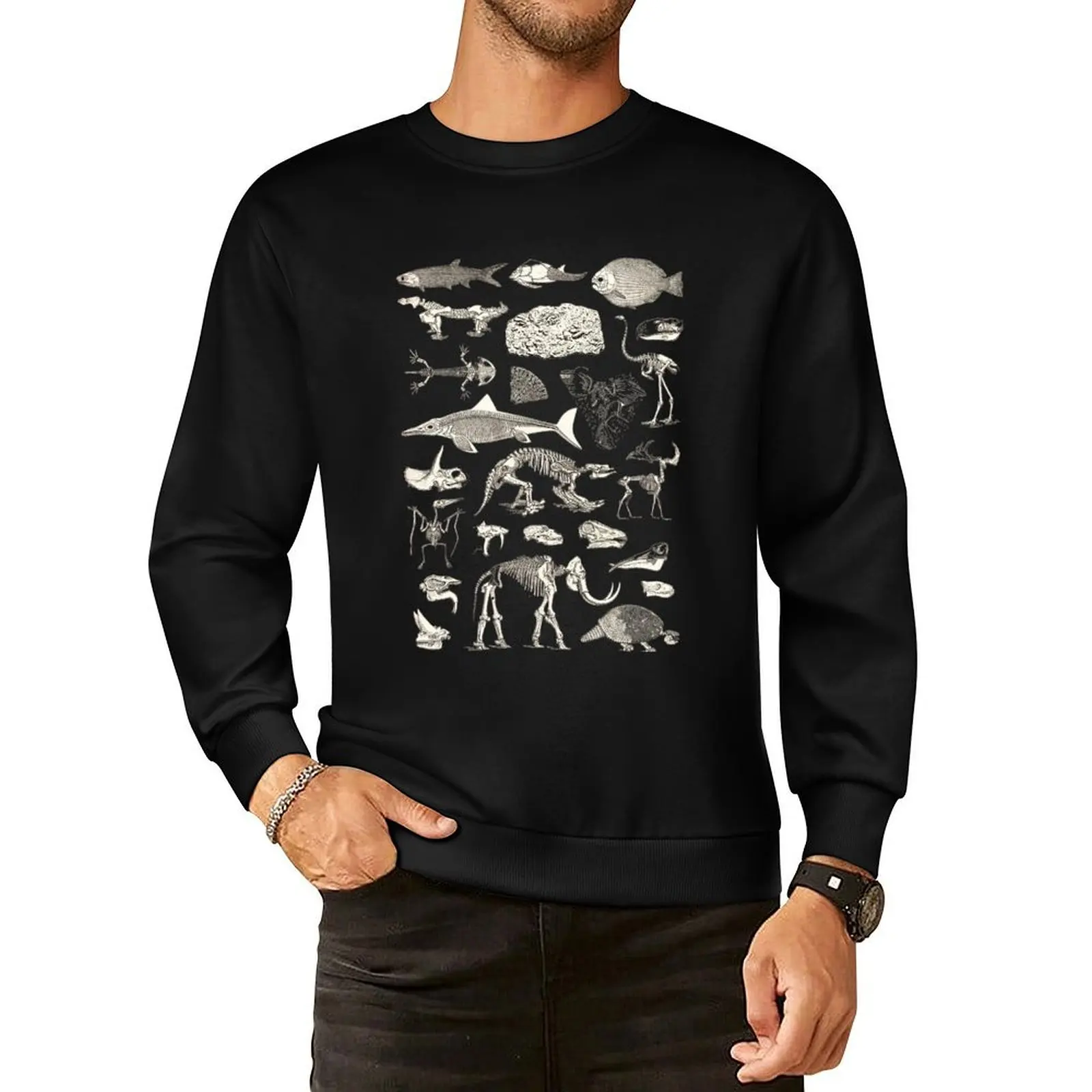 Paleontology Illustration Pullover Hoodie autumn new products streetwear men mens clothes sweatshirts men