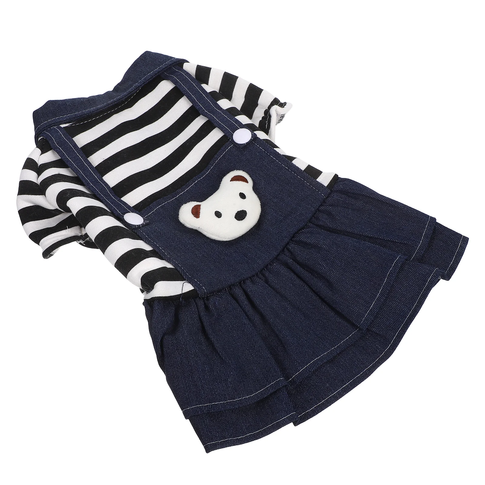 

Adorable Bear Strap Dog Dress For Small Pets Cute Puppy Apparel Denim Pet Clothes Comfortable All-Day Wear Outdoor Home