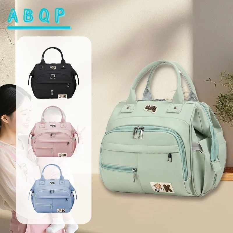 Diaper Bag Backpack Solid Color Large Capacity Baby Diaper Bag Backpack Waterproof Lightweight Outing Baby Products Storage Bag