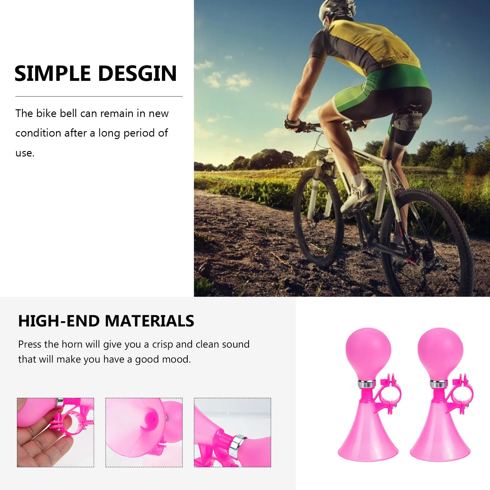 

2Pcs Bike Horn Bell High Quality Mountain Road Safety Warning Loud Clear Sound Bicycle Scooter Horn Scooter Bell