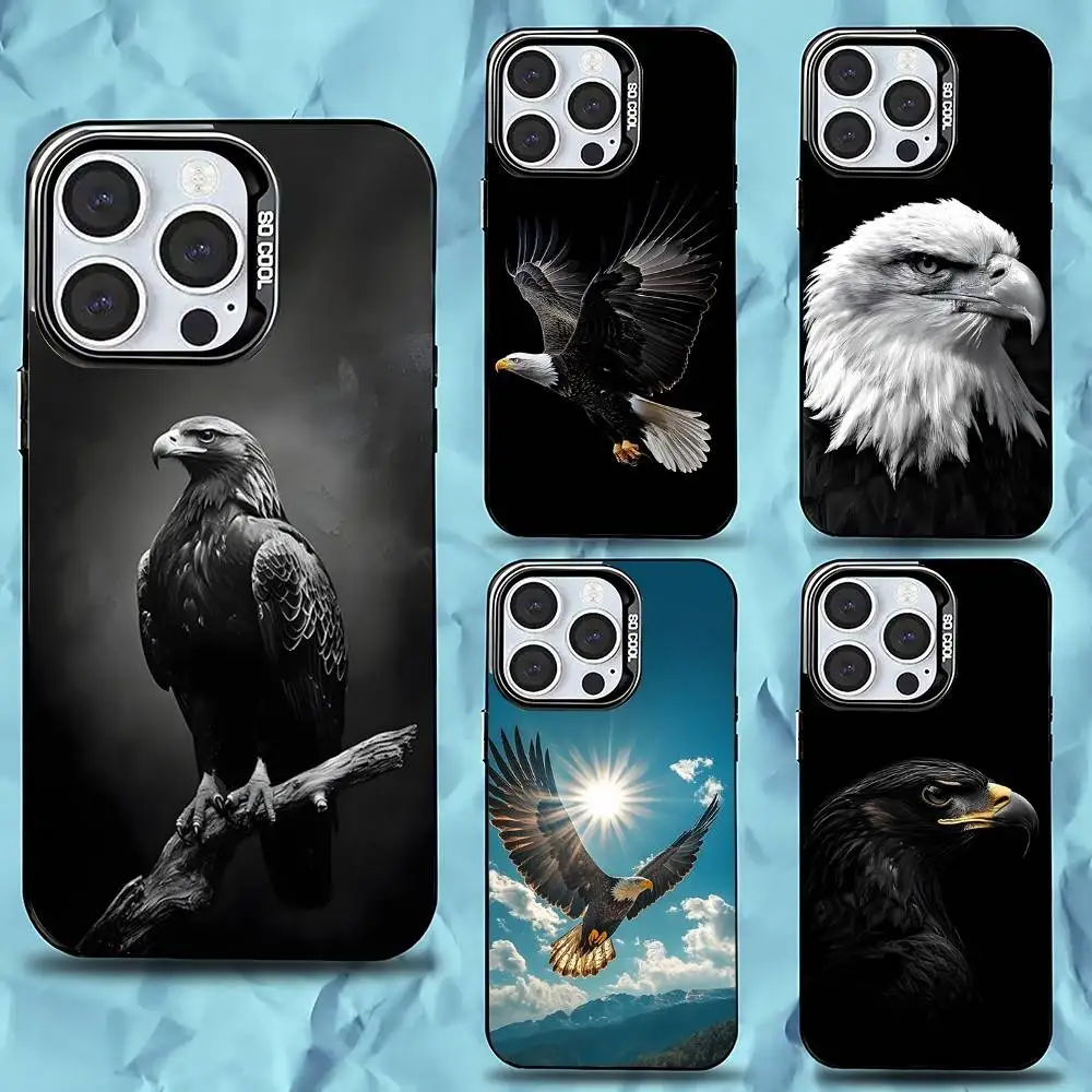 

Birds COOL Eagle Phone Case For iPhone 16,15,14,13,12,11,Pro,Max,Plus,Mini,XS,SE Anti Fall Black Matte Hard Bumper