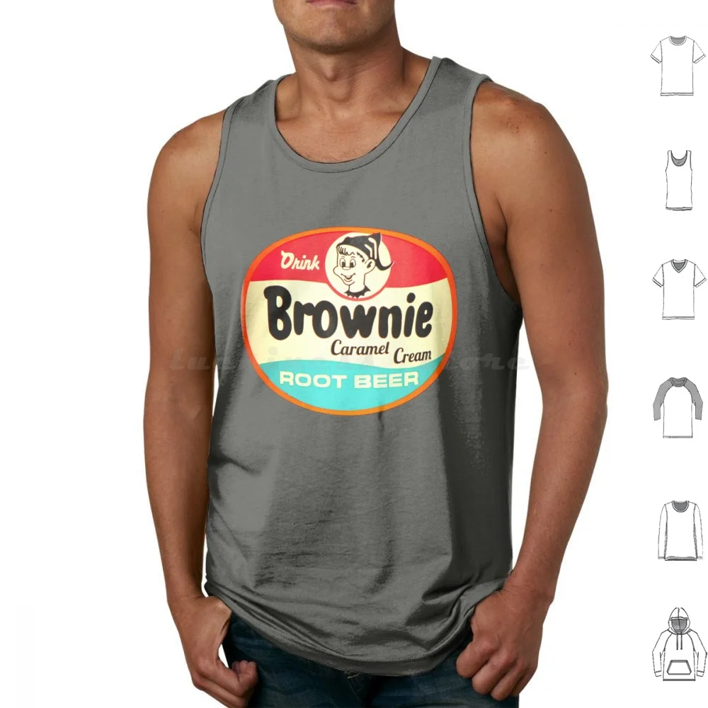 Brownie Caramel Cream Beer Tank Tops Vest Sleeveless Brownie Caramel Cream Beer Soda Beer Vintage Retro Nostalgia Logo