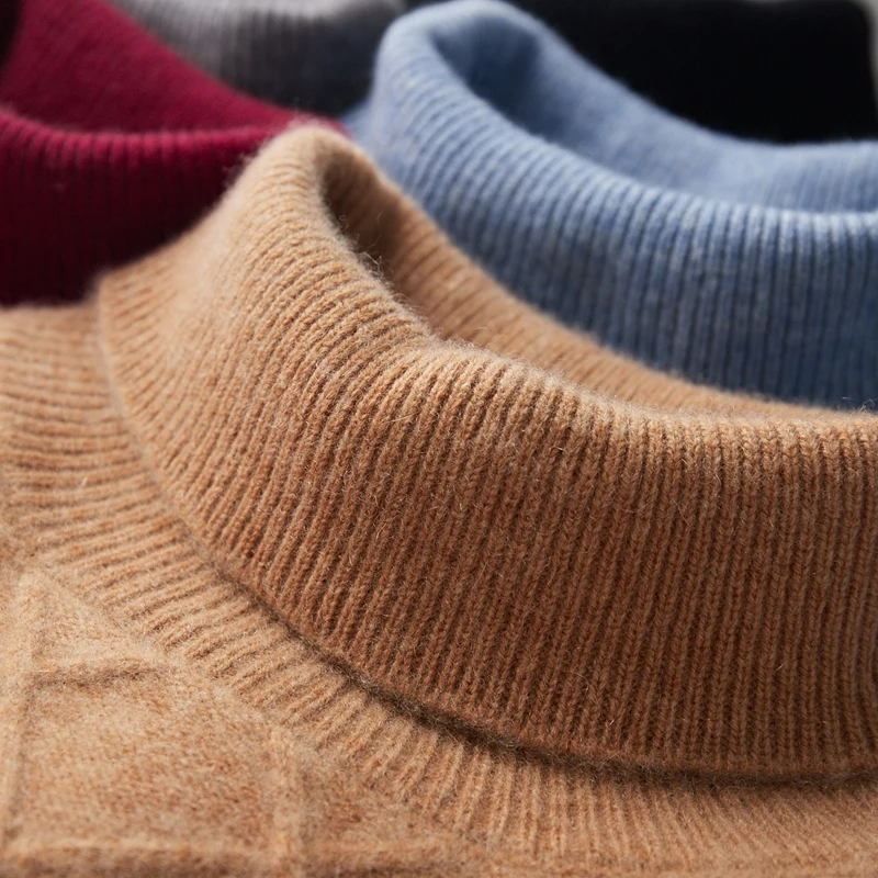 Keuze Mannen 100% Pure Kasjmier Truien Trui Dikke Tops Herfst Winter Klassiekers Coltrui Truien Smart Casual Mannelijke Kleding