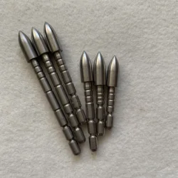 12pcs Stainless Steel Bullet Point Tip For ID 4.2 mm Arrow Shaft Arrow Head 70 80 90 100 110 120 Grain ID 4.2mm OD 6.0mm