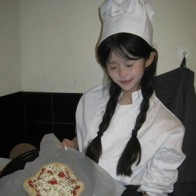 Adjustable Cotton Chef Mushroom Hat Classic Kitchen Cooking Cap with Elastic Band Chef's Hat for Women Men Daily Working Cap