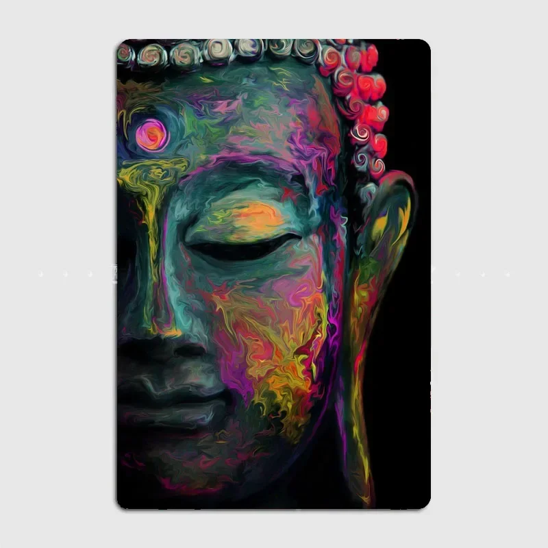 

Buddha - Inner Flame Painting Artistic Wall Decor with Characters and Scenery for Home and Bar