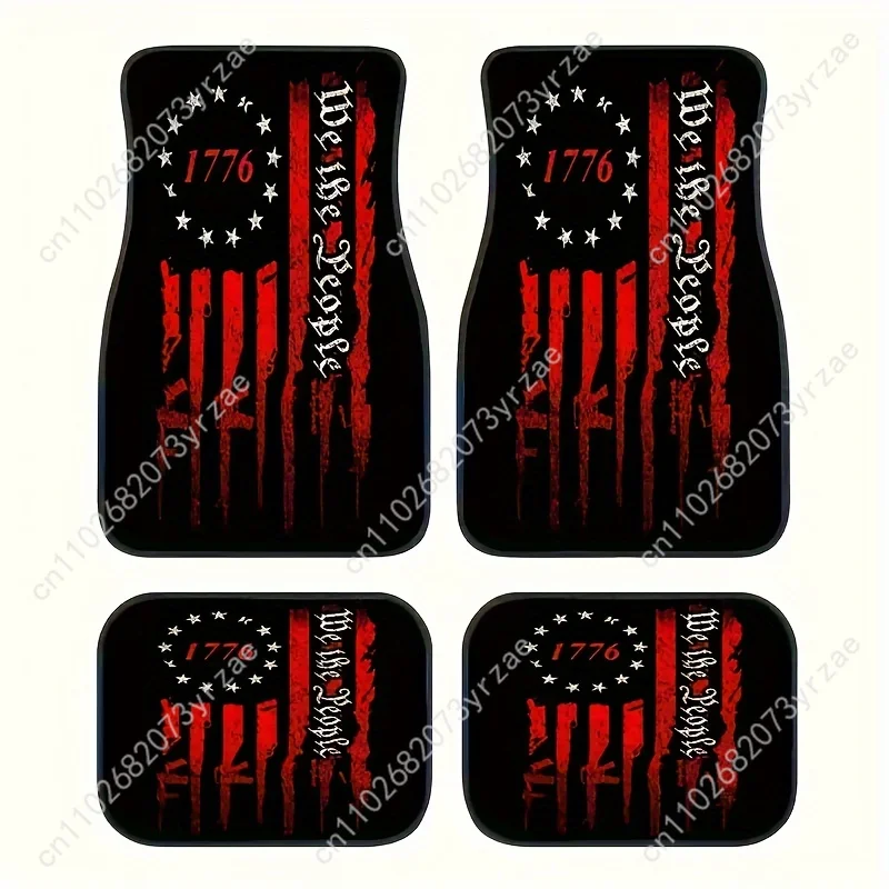 

1776 Patriotic 4pcs Universal Car Floor Mats All-Season Fashionable Auto Interio Absorbent Non-Slip Washable Car Floor Mats