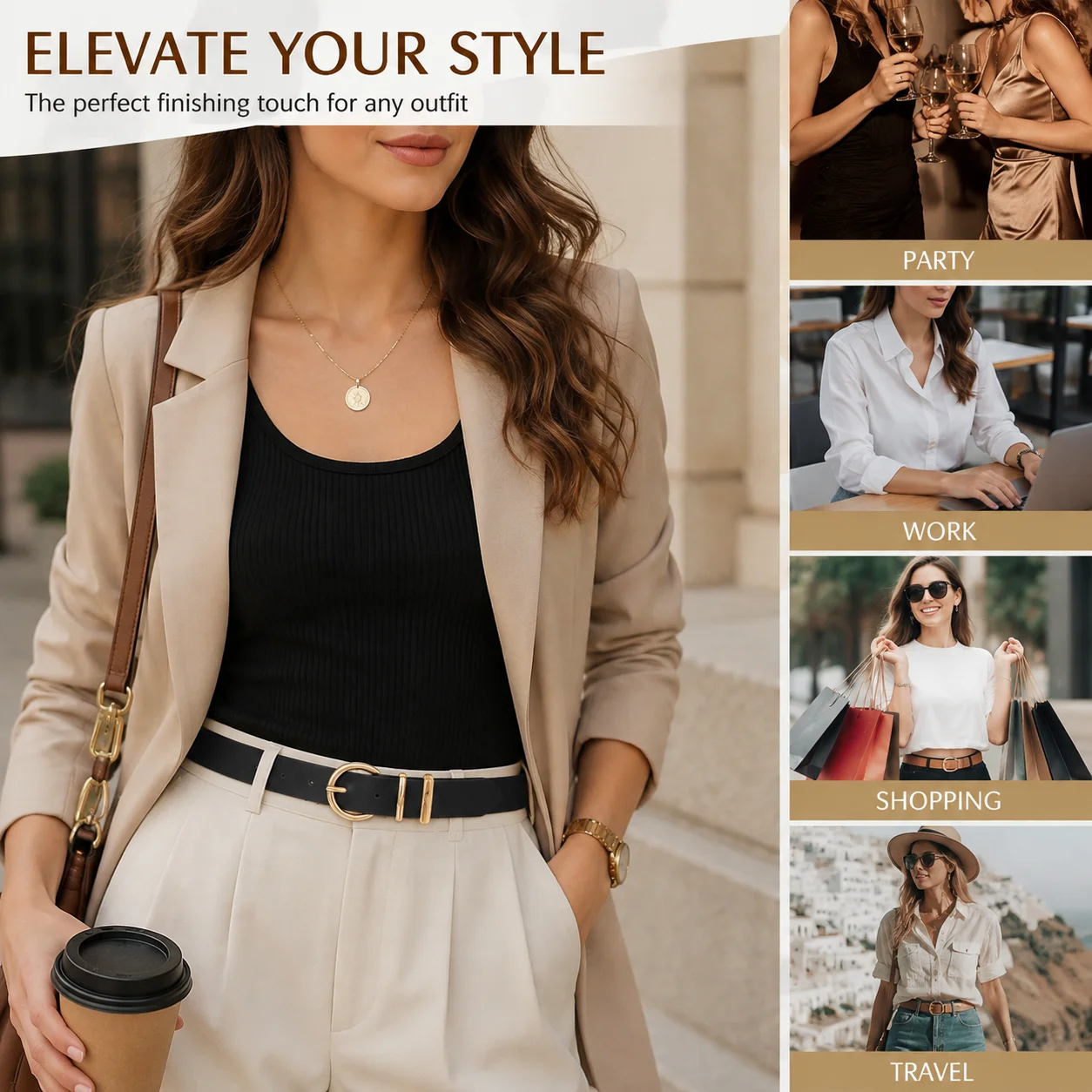 Women's Trousers Belt Leather Trend White Belt Fashion High Quality Trouser Belts Solid Vintage Pin Buckle Ladies Strap