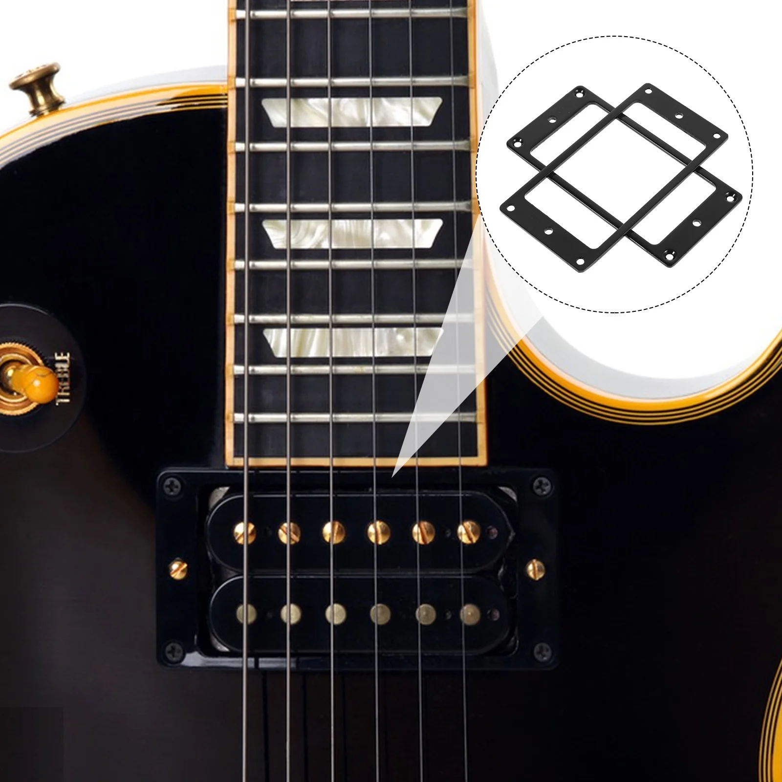 

2Pcs Electric Guitar Metal Pickup Frames Flat Humbucker Covers Durable Construction Enhanced Clarity Humbucker Plate