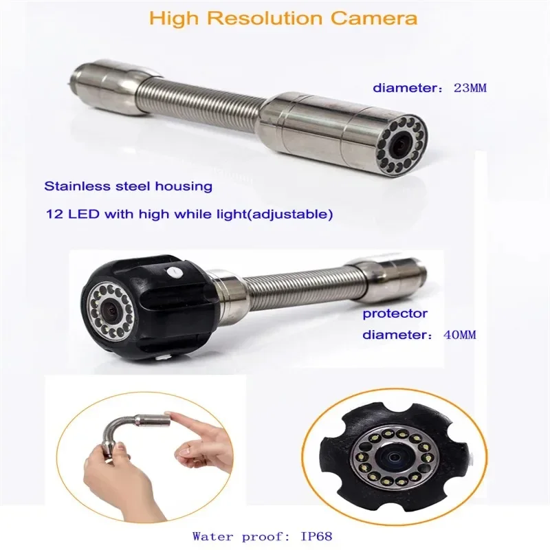 23mm Diameter Flexible Camera Head With 12 High While Light Adjustable