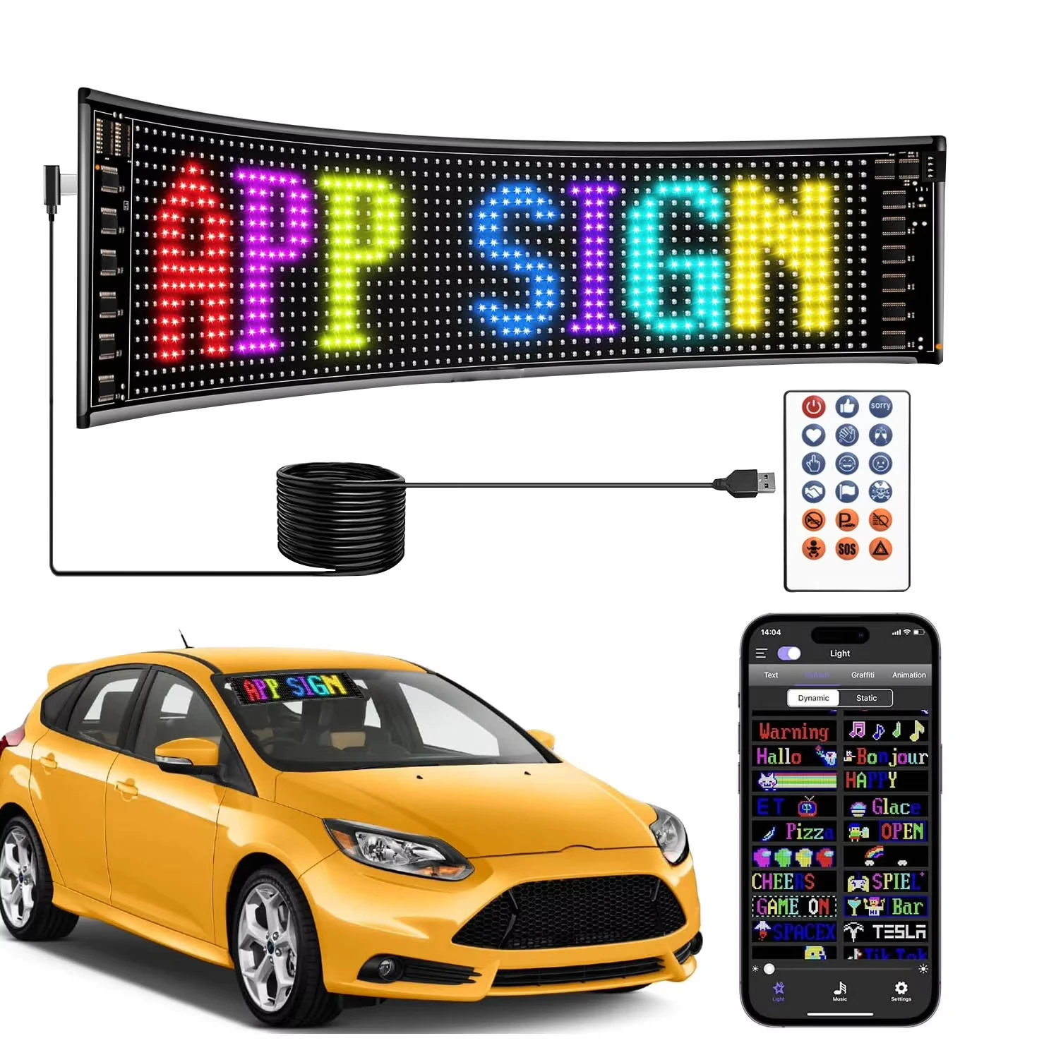 Znak świetlny LED Devil Eyes Elektroniczny programowalny przewijany panel matrycowy LED Elastyczne oko z miękkim ekranem do reklamy w sklepie taksówkowym